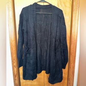 Women's Black Cable Knit Sweater